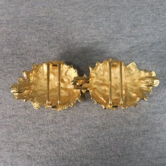 Vintage Paquette Pine Cone Belt Buckle Gold Tone 70s 80s Textured - Picture 4 of 6